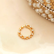 Designed Star Gold Plated AD Nose Pin