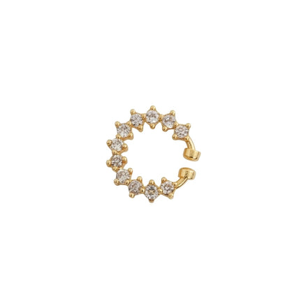 Adorned Hoop Gola Plated AD Nose Pin