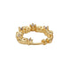 Floral Motif Hoop Gold Plated AD Nose Pin
