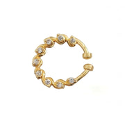 Wavy Hoop Gold Plated AD Nose Pin