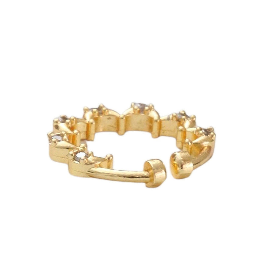 Wavy Hoop Gold Plated AD Nose Pin