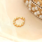 Wavy Hoop Gold Plated AD Nose Pin