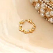 Hoop Wave Gold Plated AD Nose Pin