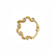 Hoop Wave Gold Plated AD Nose Pin