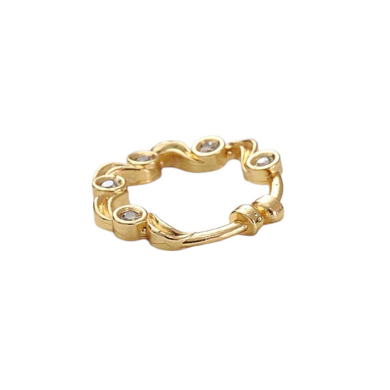 Hoop Wave Gold Plated AD Nose Pin