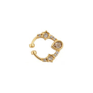 Teardrop Gold Plated AD Nose Pin
