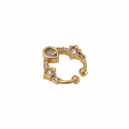 Teardrop Gold Plated AD Nose Pin