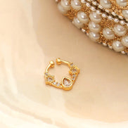 Teardrop Gold Plated AD Nose Pin