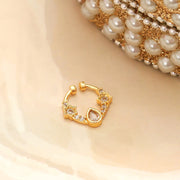 Teardrop Gold Plated AD Nose Pin