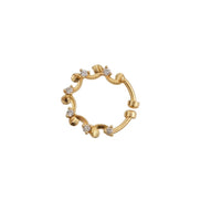 Heart Motif Gold Plated AD Nose Pin