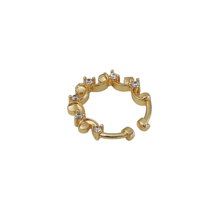 Heart Motif Gold Plated AD Nose Pin