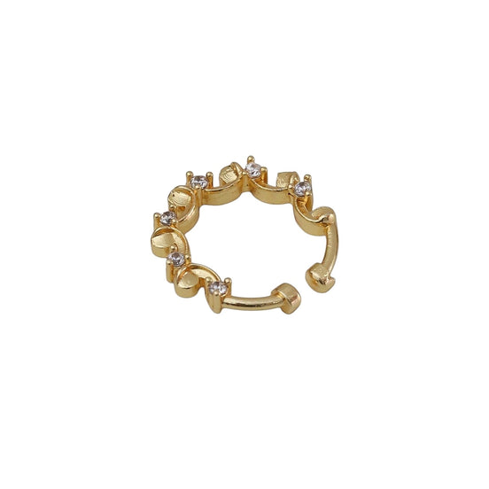 Heart Motif Gold Plated AD Nose Pin