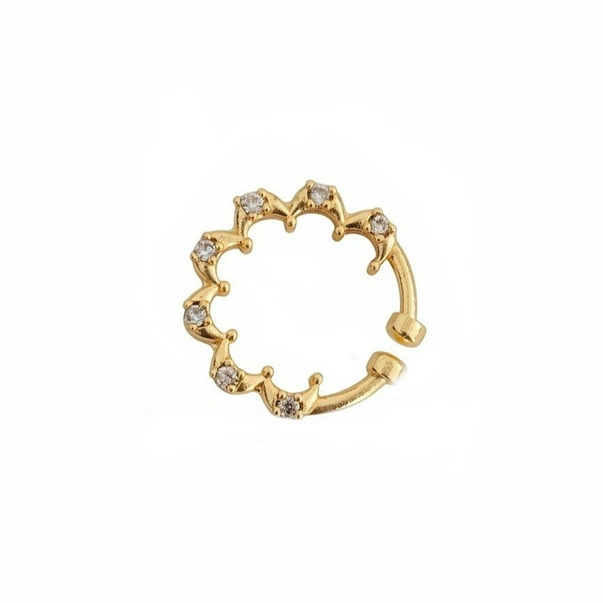 Spiral Hoop Gold Plated AD Nose Pin