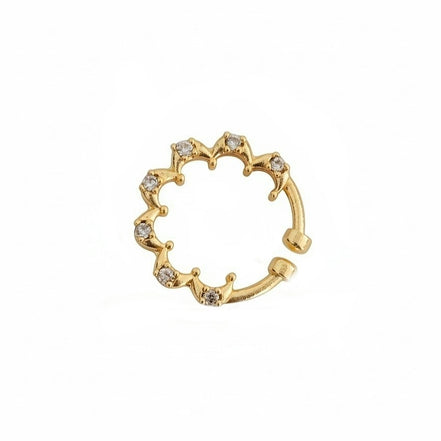 Spiral Hoop Gold Plated AD Nose Pin