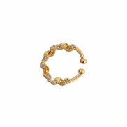 Spiral Wave Hoop Gold Plated AD Nose Pin