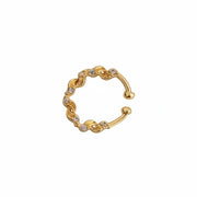 Spiral Wave Hoop Gold Plated AD Nose Pin