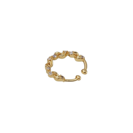 Spiral Wave Hoop Gold Plated AD Nose Pin