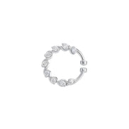Wavy Hoop Rhodium Plated AD Nose Pin