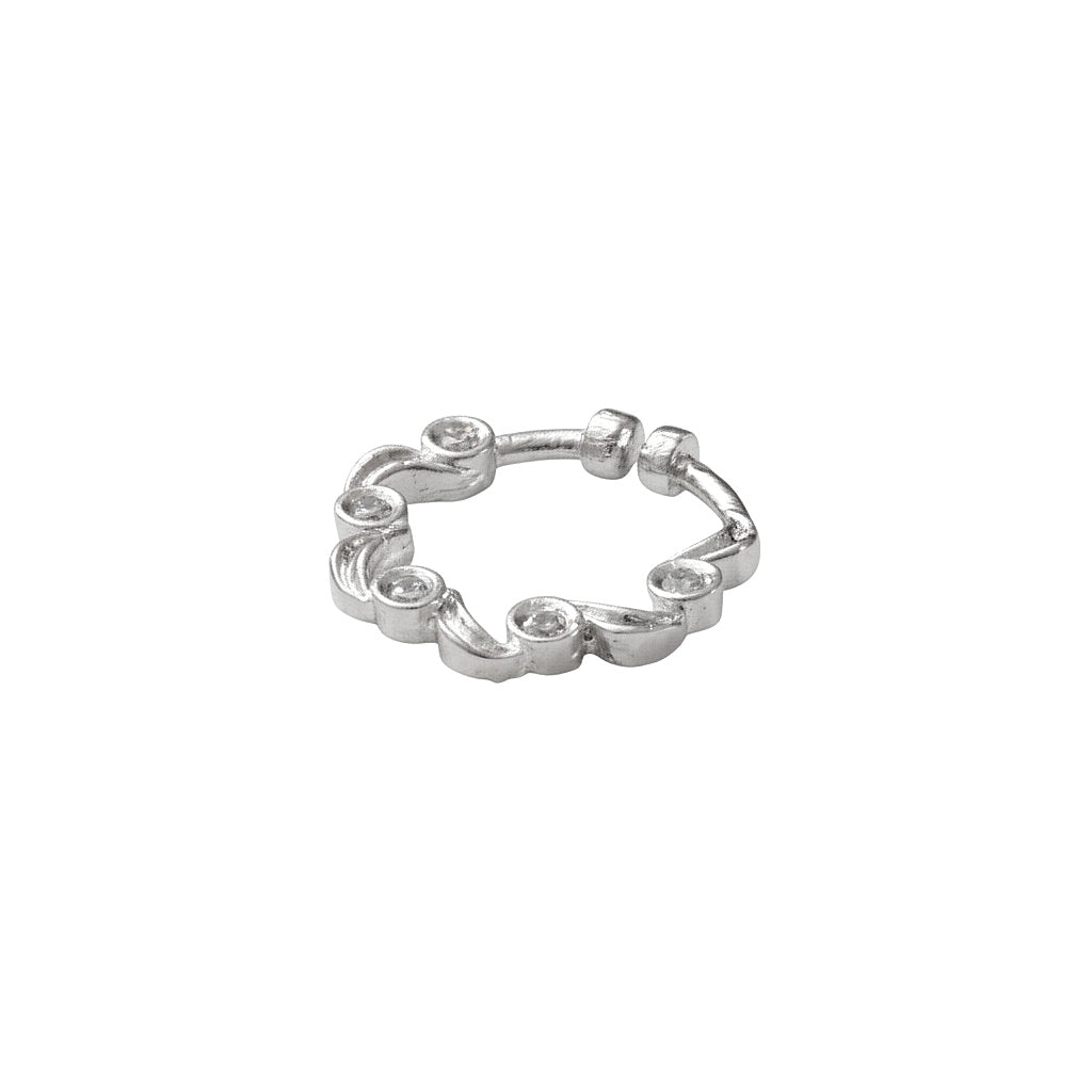 Spiral Hoop Rhodium Plated AD Nose Pin