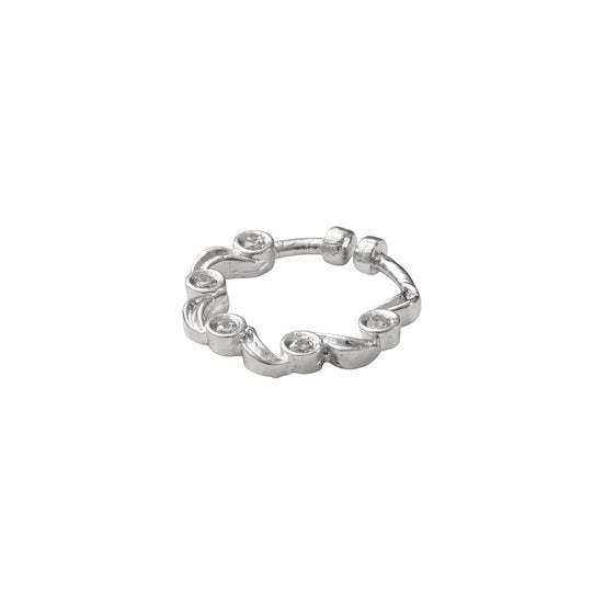Spiral Hoop Rhodium Plated AD Nose Pin
