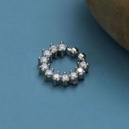 Adorned Hoop Rhodium Plated AD Nose Pin