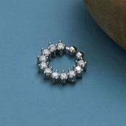 Adorned Hoop Rhodium Plated AD Nose Pin