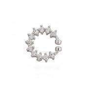 Adorned Hoop Rhodium Plated AD Nose Pin