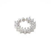 Adorned Hoop Rhodium Plated AD Nose Pin