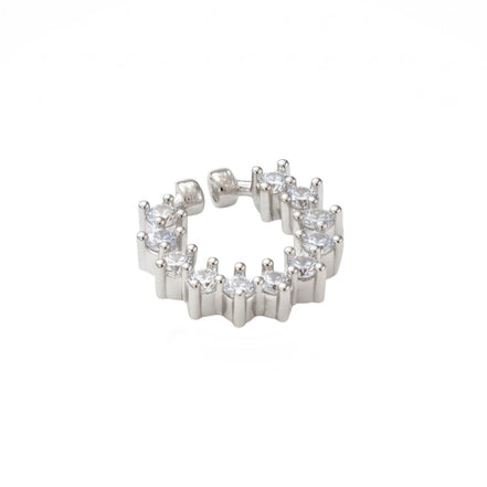 Adorned Hoop Rhodium Plated AD Nose Pin