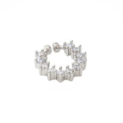 Adorned Hoop Rhodium Plated AD Nose Pin