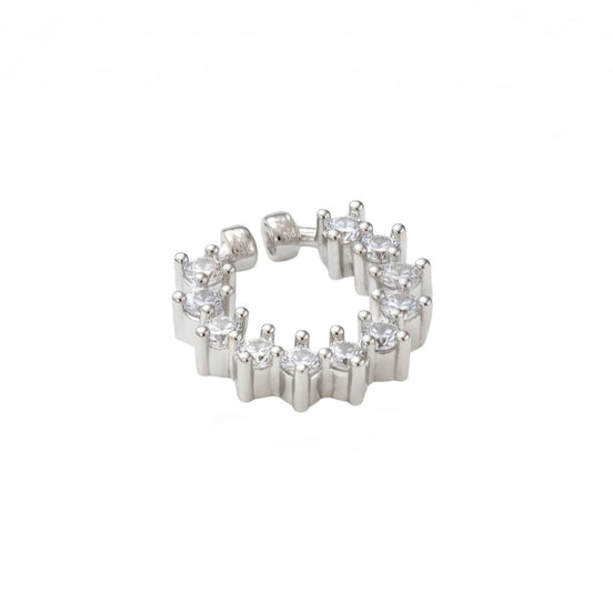 Adorned Hoop Rhodium Plated AD Nose Pin