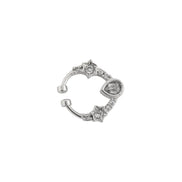 Teardrop Rhodium Plated AD Nose Pin