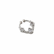 Teardrop Rhodium Plated AD Nose Pin