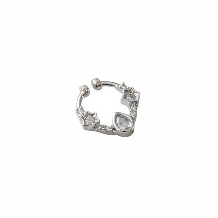 Teardrop Rhodium Plated AD Nose Pin