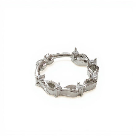 Marquise Rhodium Plated AD Nose Pin