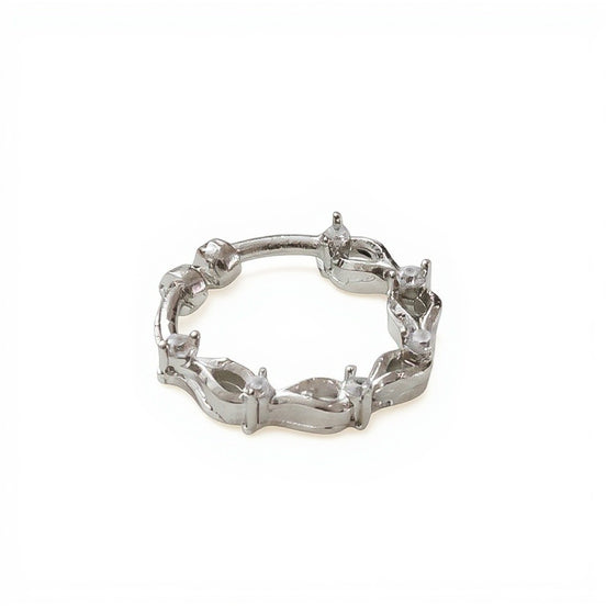 Marquise Rhodium Plated AD Nose Pin