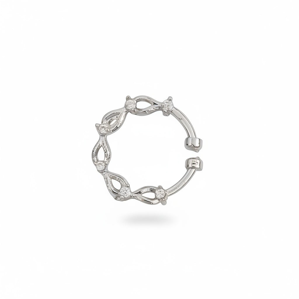 Marquise Rhodium Plated AD Nose Pin
