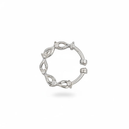 Marquise Rhodium Plated AD Nose Pin