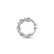 Wavy Rhodium Plated AD Nose Pin