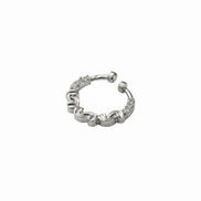Wavy Rhodium Plated AD Nose Pin