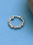 Floral Motif Hoop Rhodium Plated AD Nose Pin