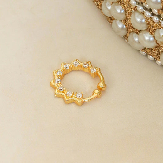 Gold Plated Star CZ Nose Pin