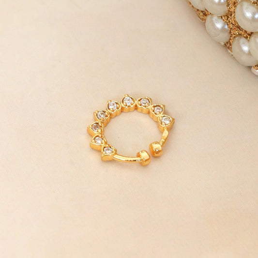 Gold Plated Teardrop CZ Nose Pin