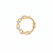 Gold Plated Twisted Loop CZ Nose Pin