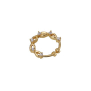 Gold Plated Twisted Loop CZ Nose Pin