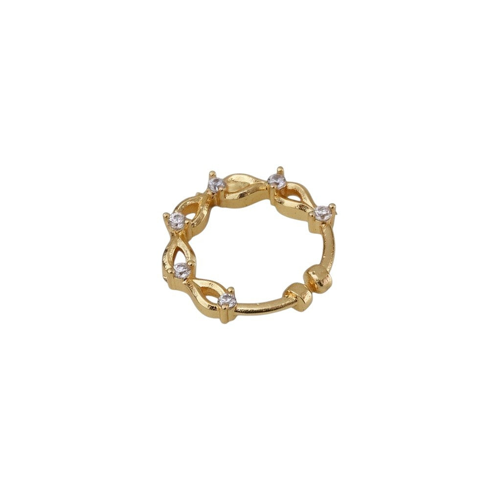 Gold Plated Twisted Loop CZ Nose Pin