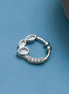 Rhodium Plated Triple Teardrop CZ Nose Pin