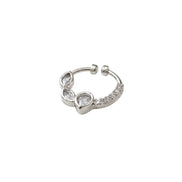 Rhodium Plated Triple Teardrop CZ Nose Pin