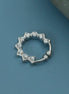 Rhodium Plated Star Shape CZ Nose Pin