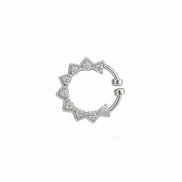 Rhodium Plated Star Shape CZ Nose Pin